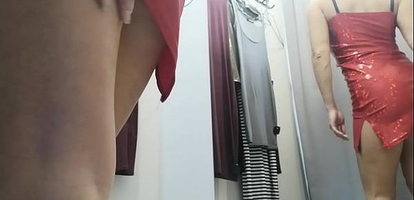  Dressing room. Russian girl with big boobs and nipples. Sexy change clothes